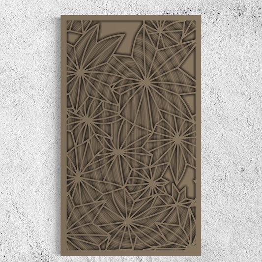 Stellar Wooden Wall Art | 22 x 38 Inch | Color Brownish Grey