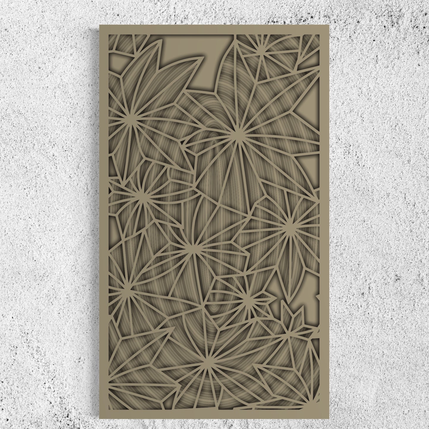 Stellar Wooden Wall Art | 22 x 38 Inch | Color Brownish Grey