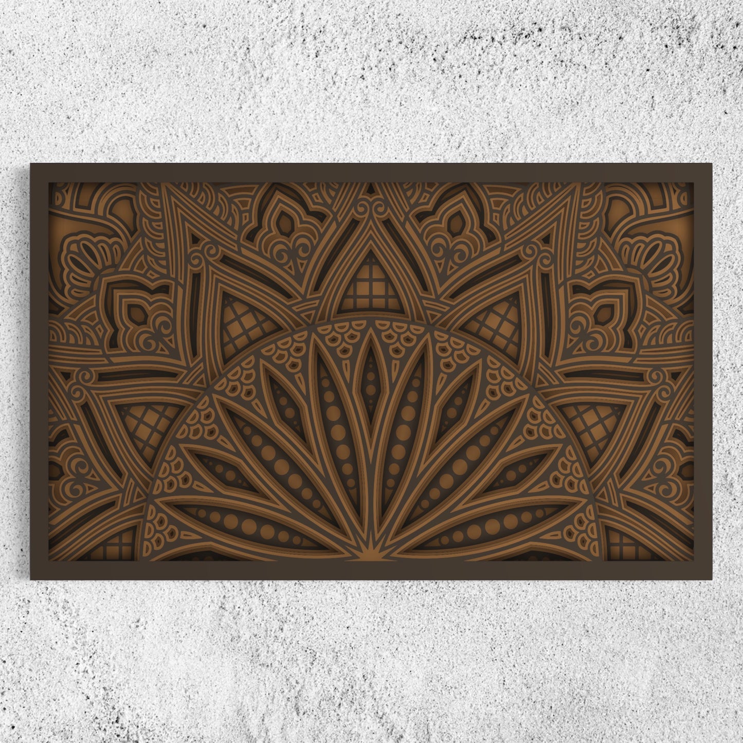 Sunburst Wooden Wall Art | 22 x 38 Inch | Color Woody Brown And Dull Brown