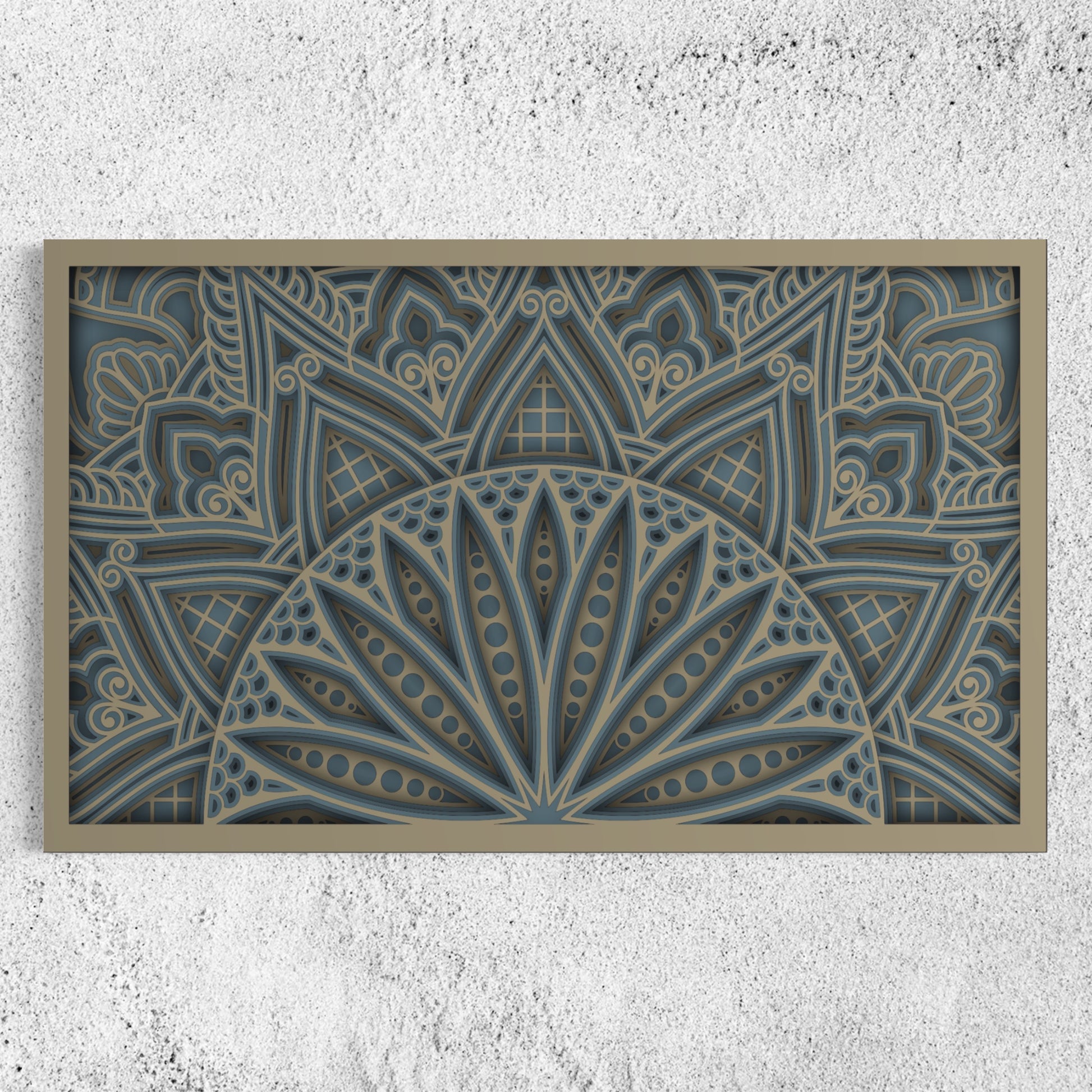 Sunburst Wooden Wall Art | 22 x 38 Inch | Color Warm Grey and Blue Grey