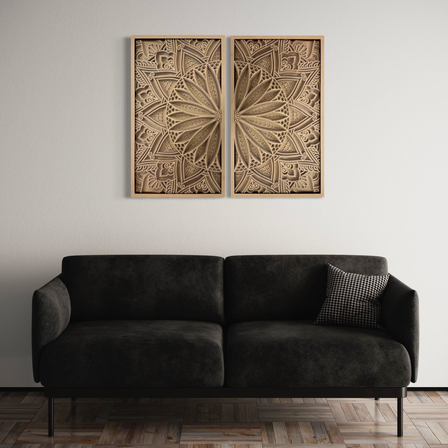 Sunburst Wooden Wall Art | 22 x 38 Inch | Color Pearl Bush