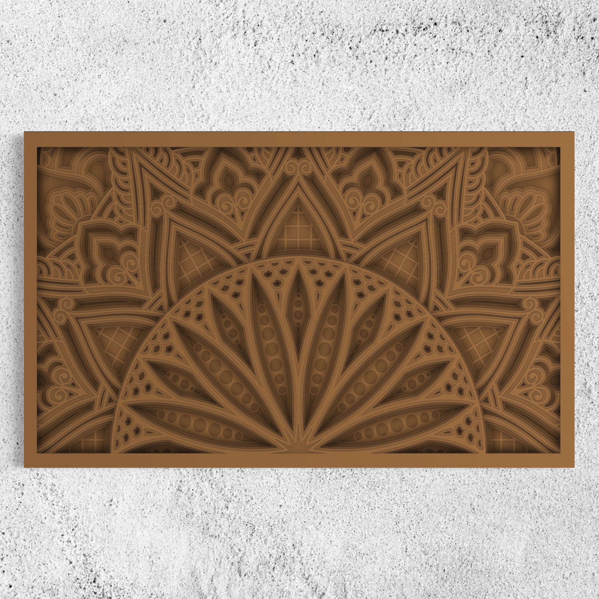 Sunburst Wooden Wall Art | 22 x 38 Inch | Color Dull Brown