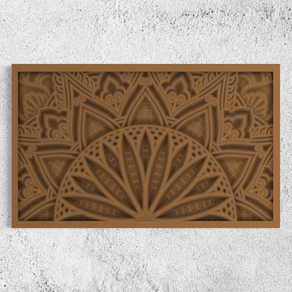 Sunburst Wooden Wall Art | 22 x 38 Inch | Color Dull Brown