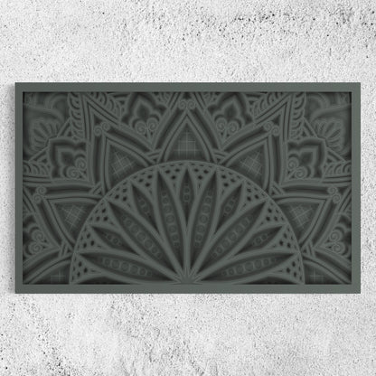 Sunburst Wooden Wall Art | 22 x 38 Inch | Color Mid Grey