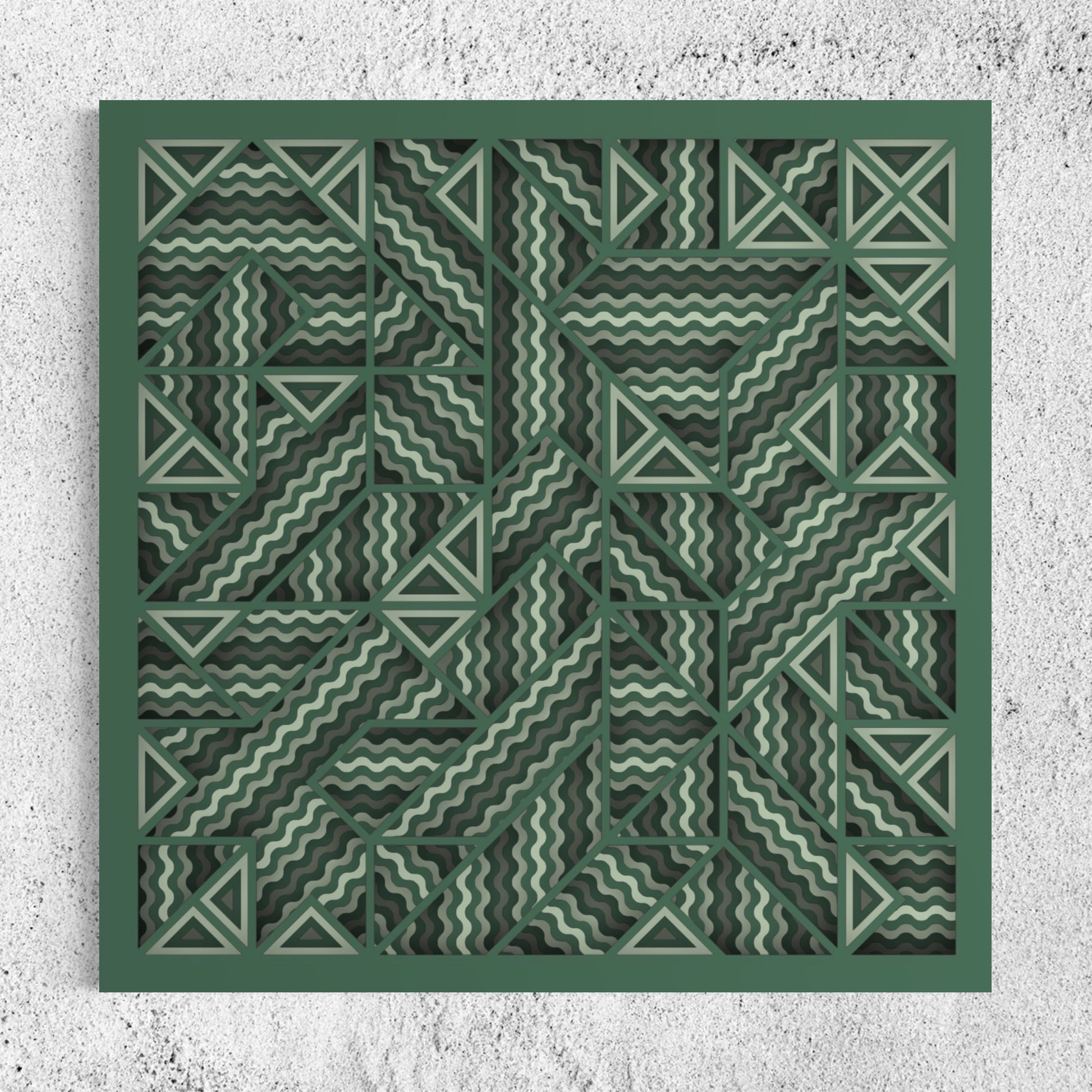 Waves of Wonder Wooden Wall Art | Color Mineral Green And Clay Ash