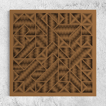 Waves of Wonder Wooden Wall Art | Color Dull Brown
