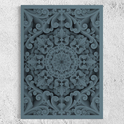 Nebula Wooden Wall Art | 22 x 30 Inch | Color Blue Grey