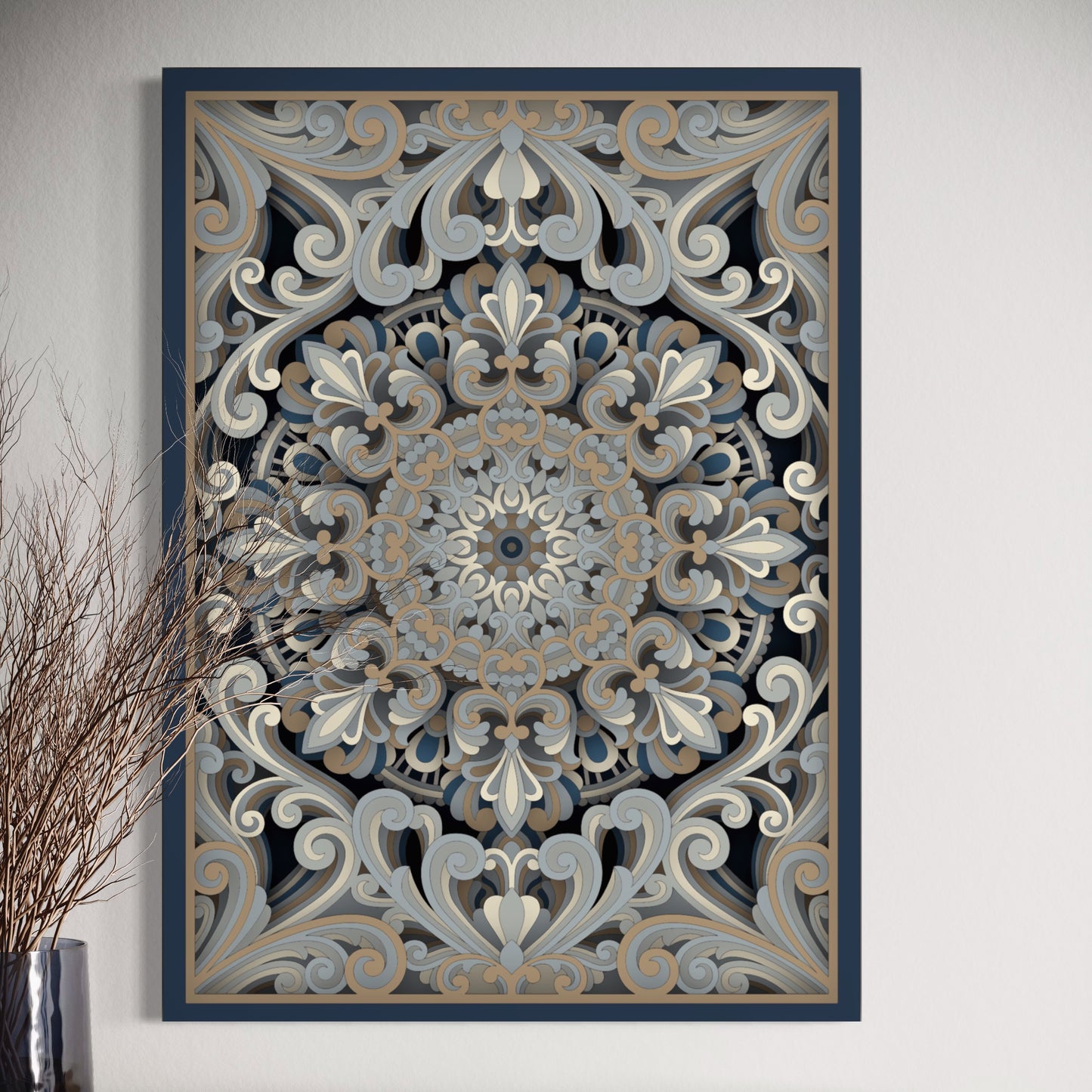 Nebula Wooden Wall Art | 22 x 30 Inch | Color Pearl Bush, Hit Grey, Bright Grey, Grey Chateau And Brown