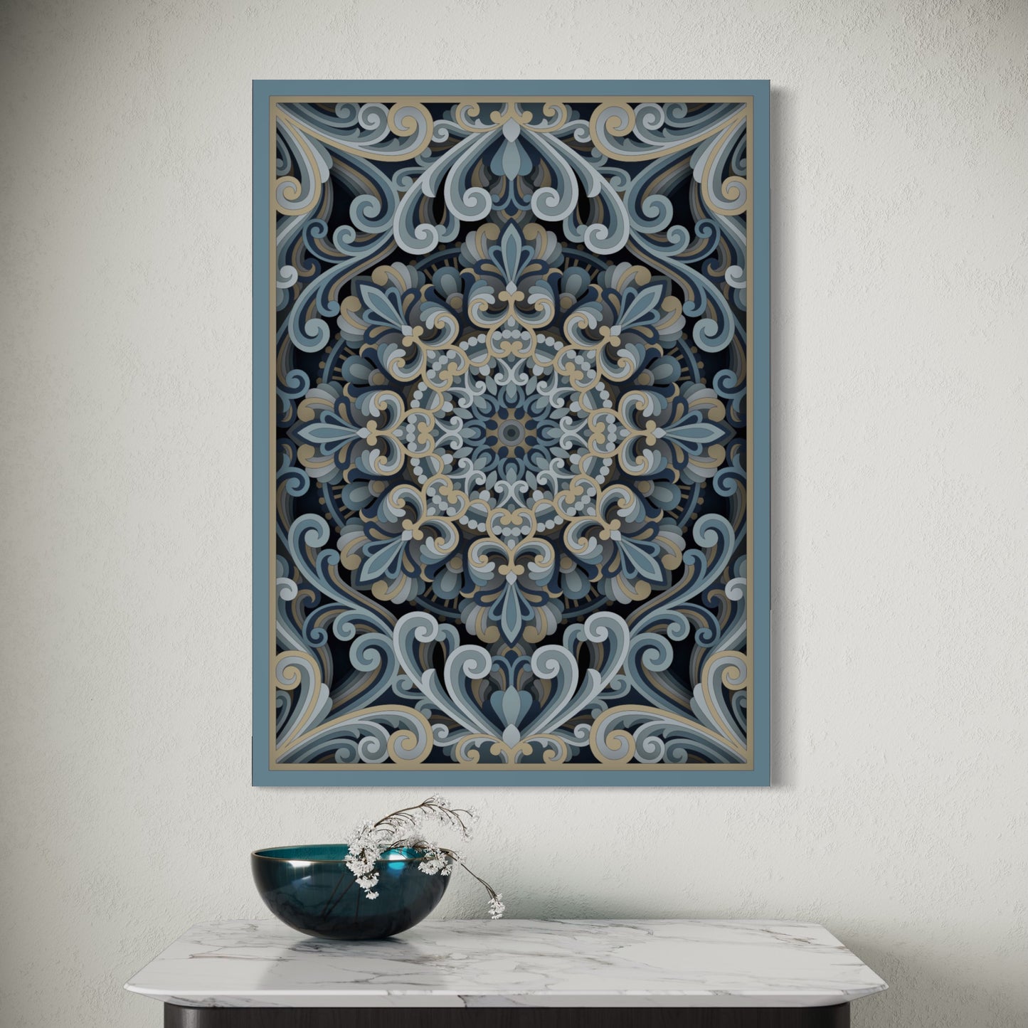 Nebula Wooden Wall Art | 22 x 30 Inch | Color Blue Grey, Bright Grey, Oslo Grey, Hit Grey And Donkey Brown