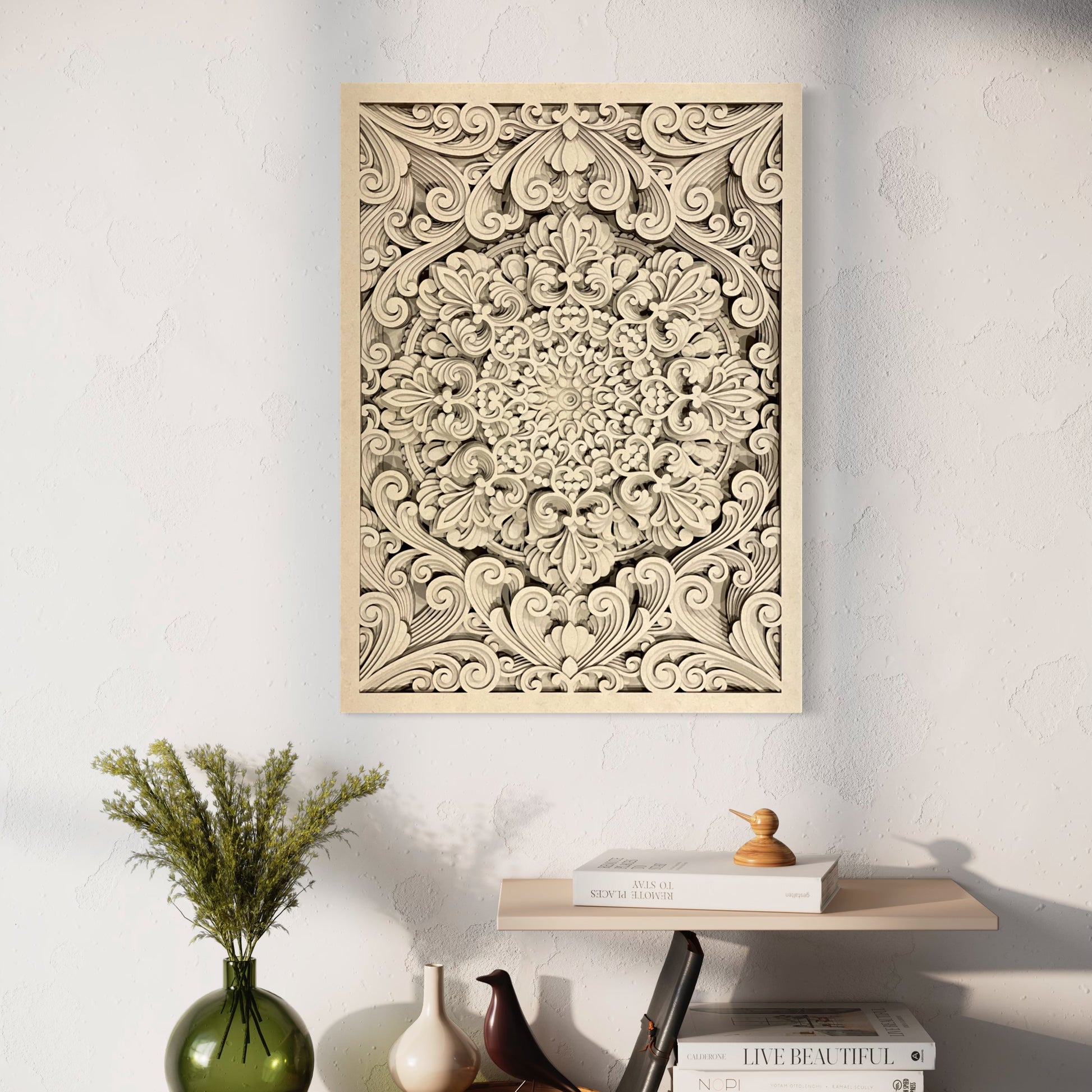 Nebula Multi-Layer Wooden Wall Art | 22 x 30 Inch | White Oak