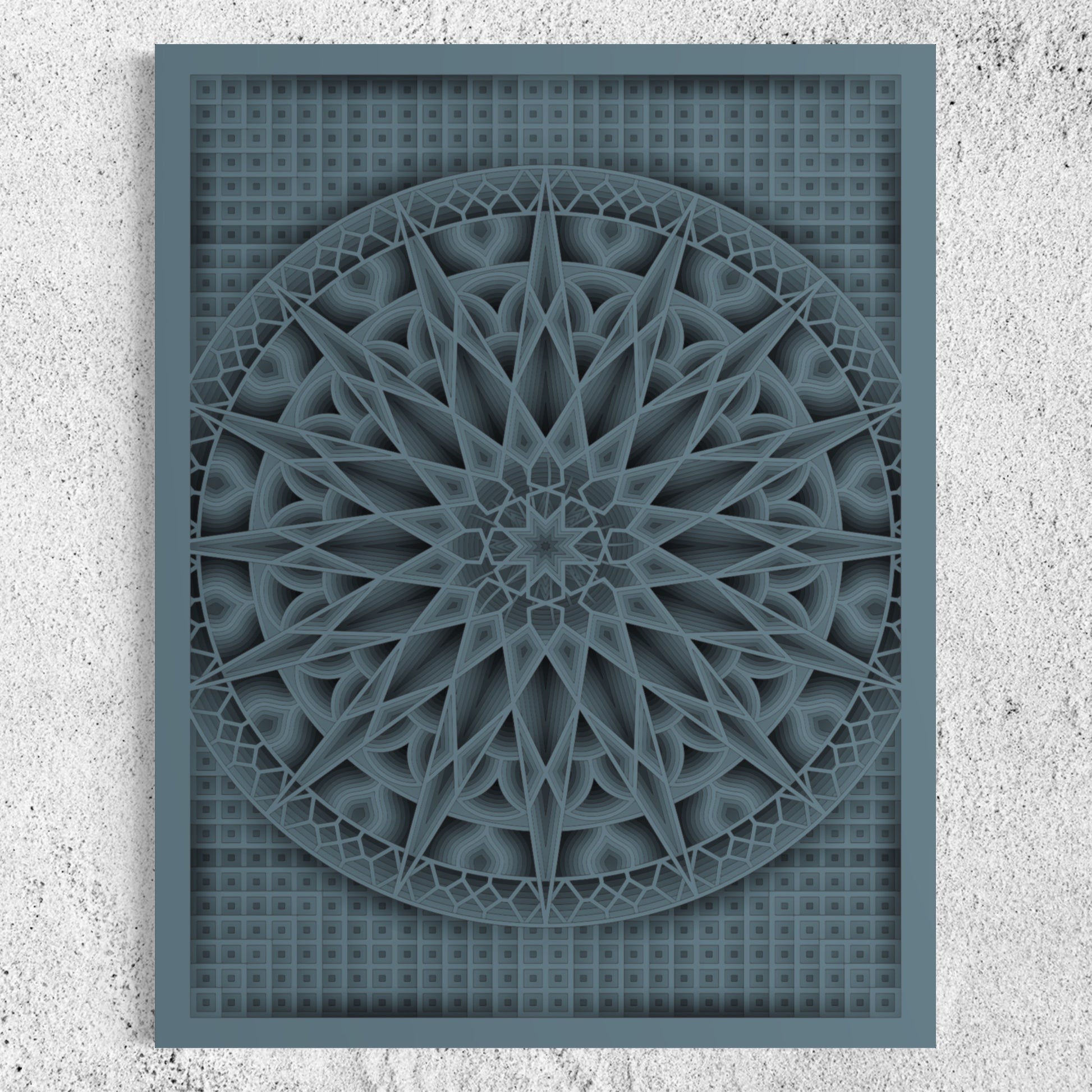 Nova Wood Wall Art | Color Blue Grey