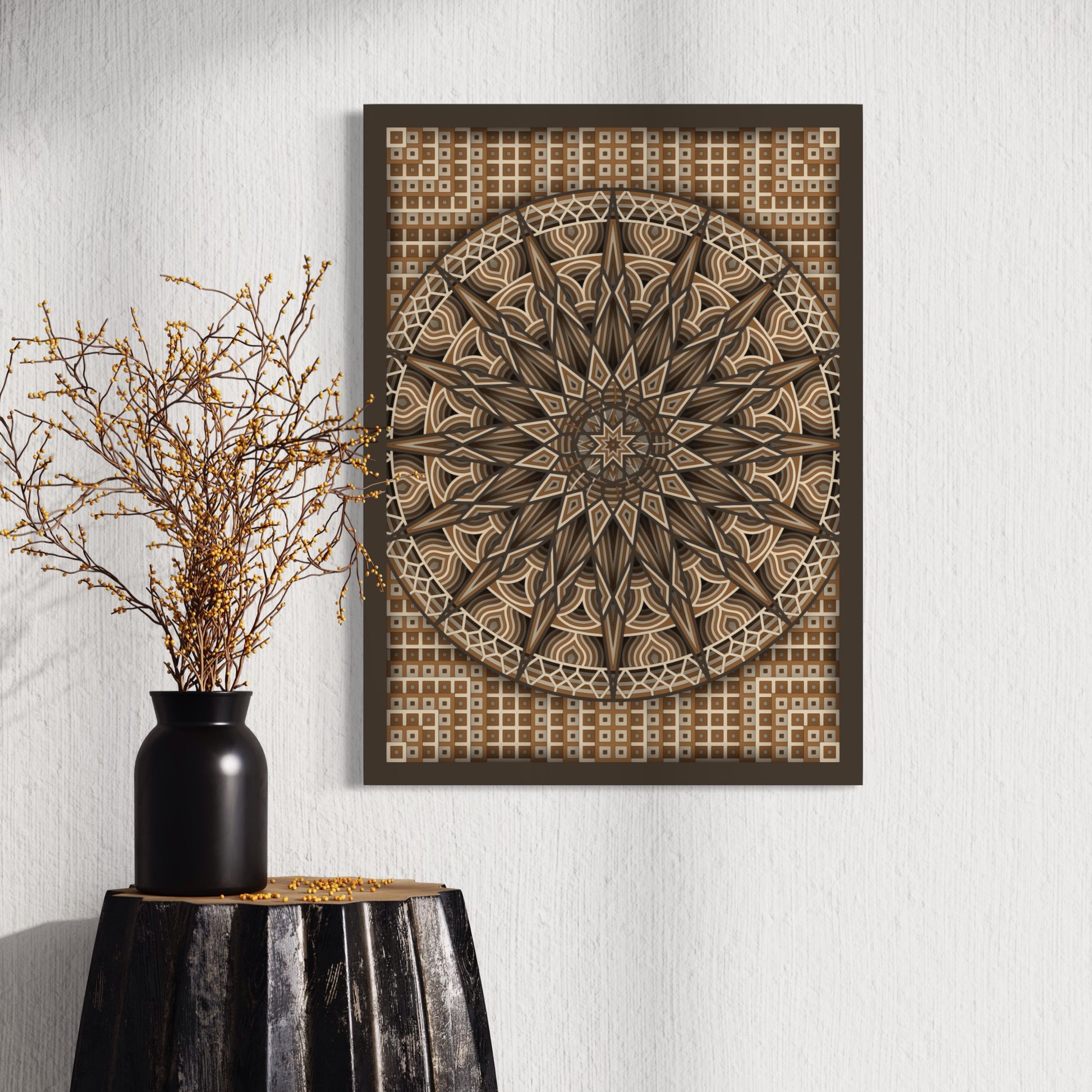 Nova Wood Wall Art | Color Woody Brown, Dull Brown And coriander