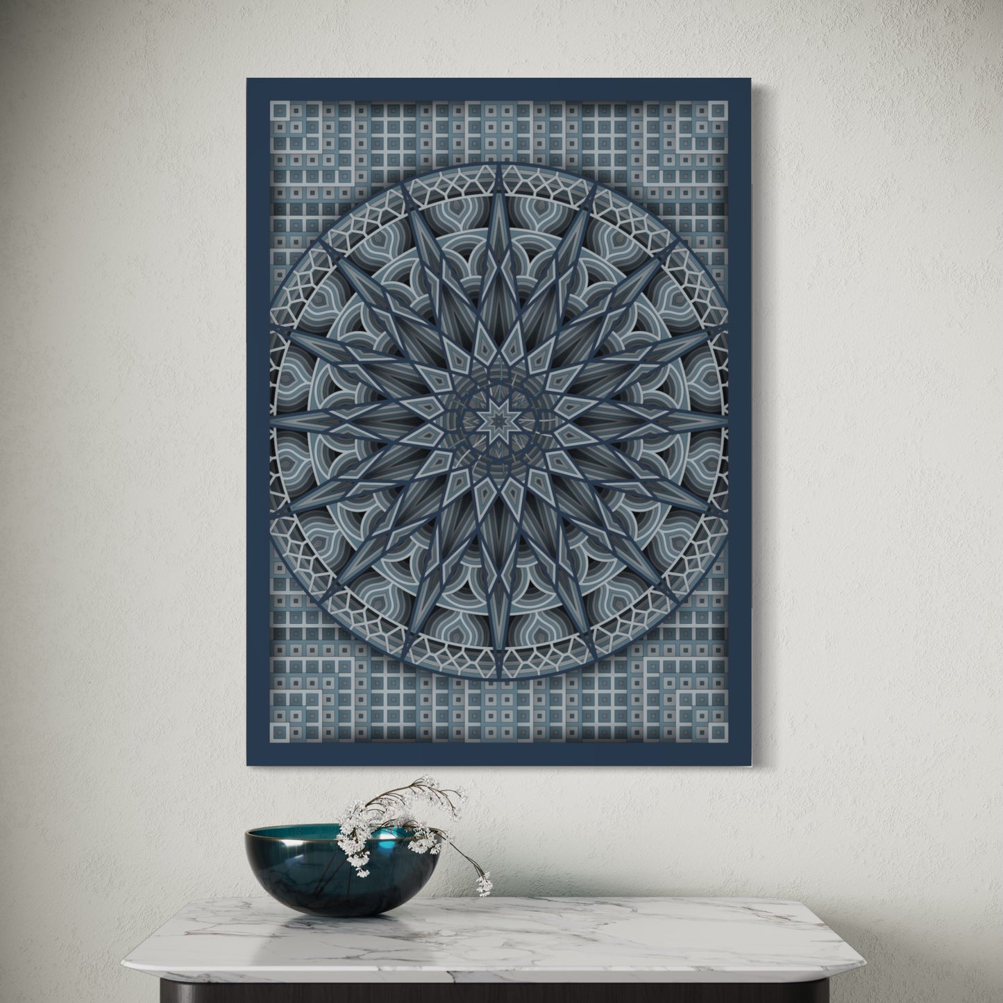 Nova Wood Wall Art | Color Blue Dianne, Hit Grey And Blue Grey