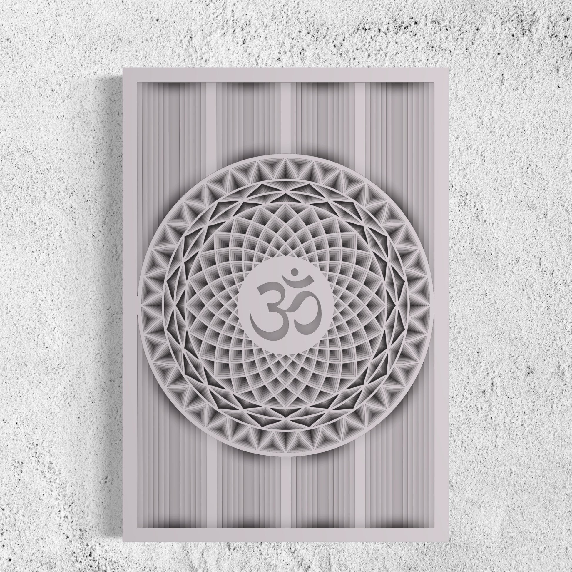 OM Wood Wall Art | Color Pastel Grey