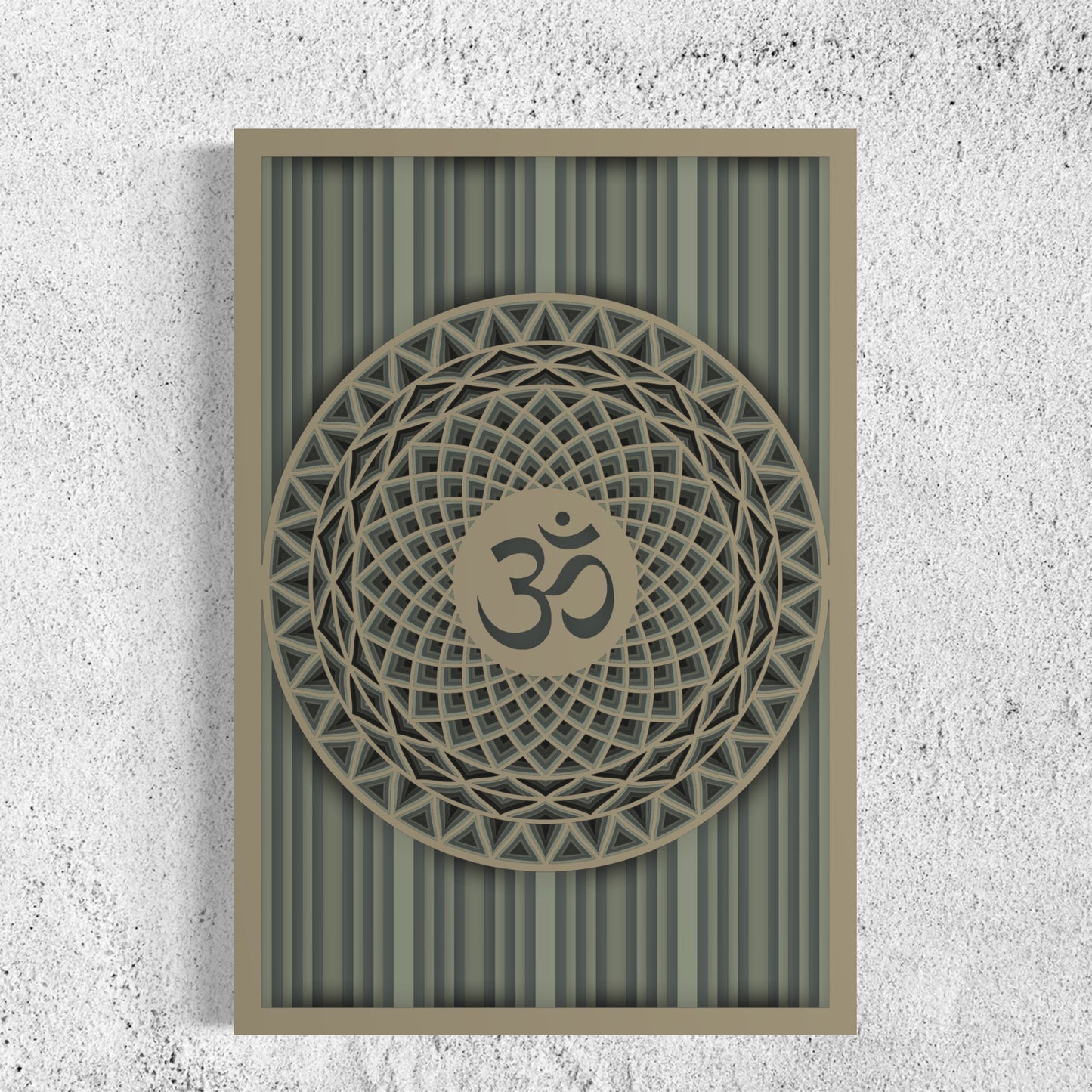 OM Wood Wall Art | Color Donkey Brown, Mid Grey And Oslo Grey