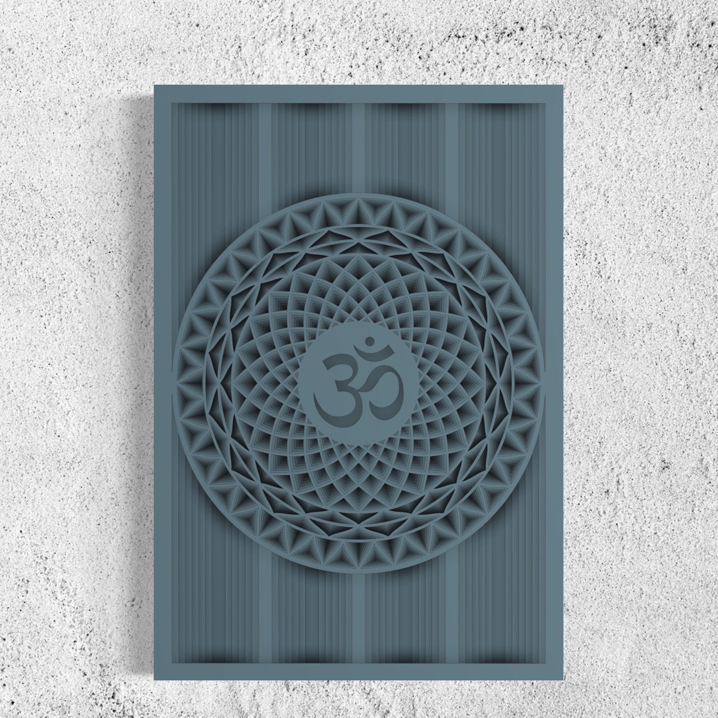 OM Wood Wall Art | Color Blue Grey