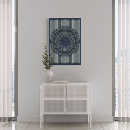 OM Wood Wall Art | Color Blue Dianne, Hit Grey And Mid Grey