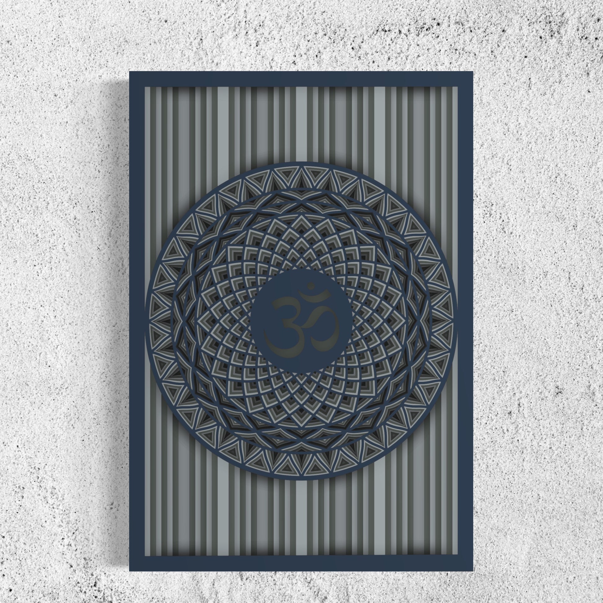 OM Wood Wall Art | Color Blue Dianne, Mid Grey And Hit Grey