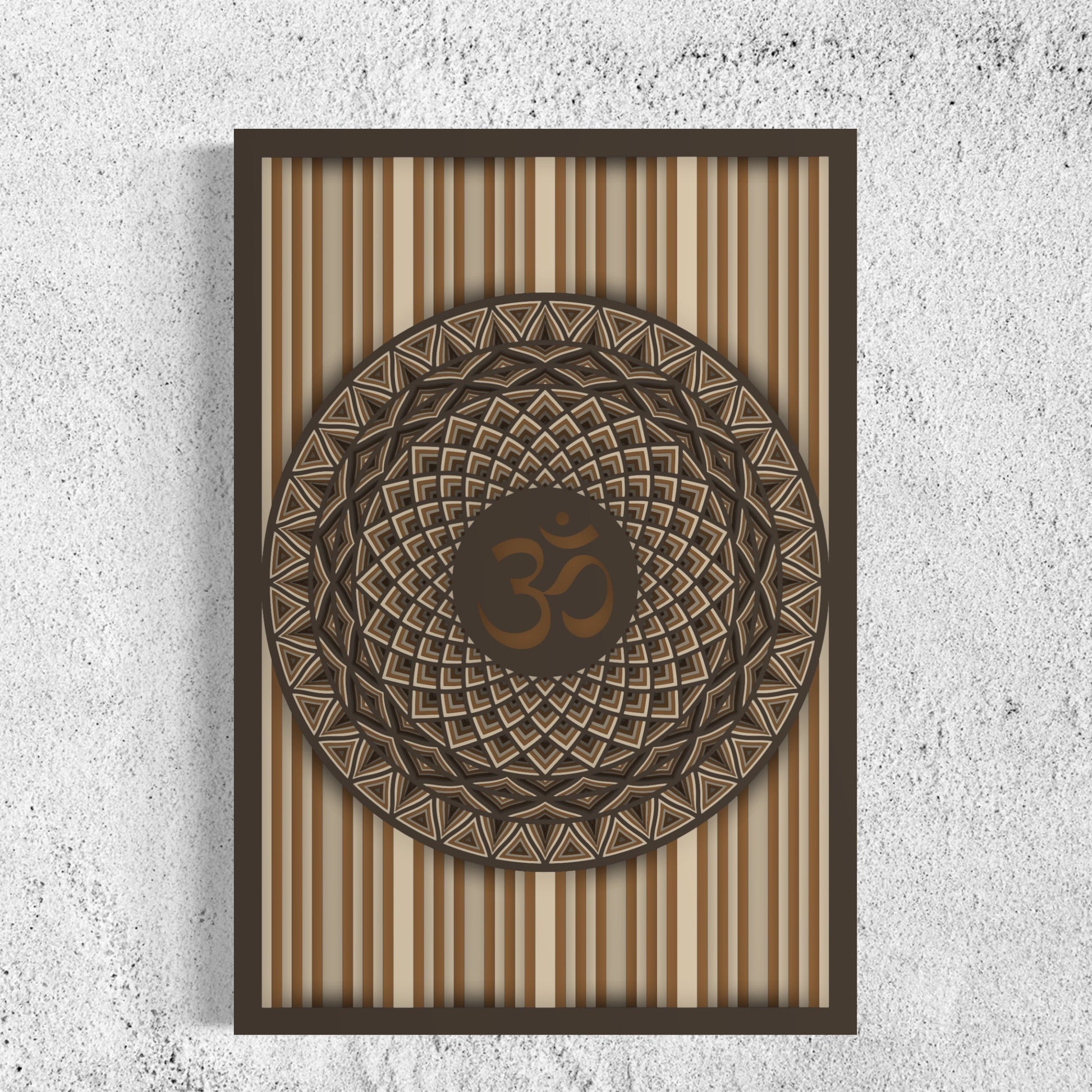 OM Wood Wall Art | Color Woody Brown, Dull Brown And Coriander