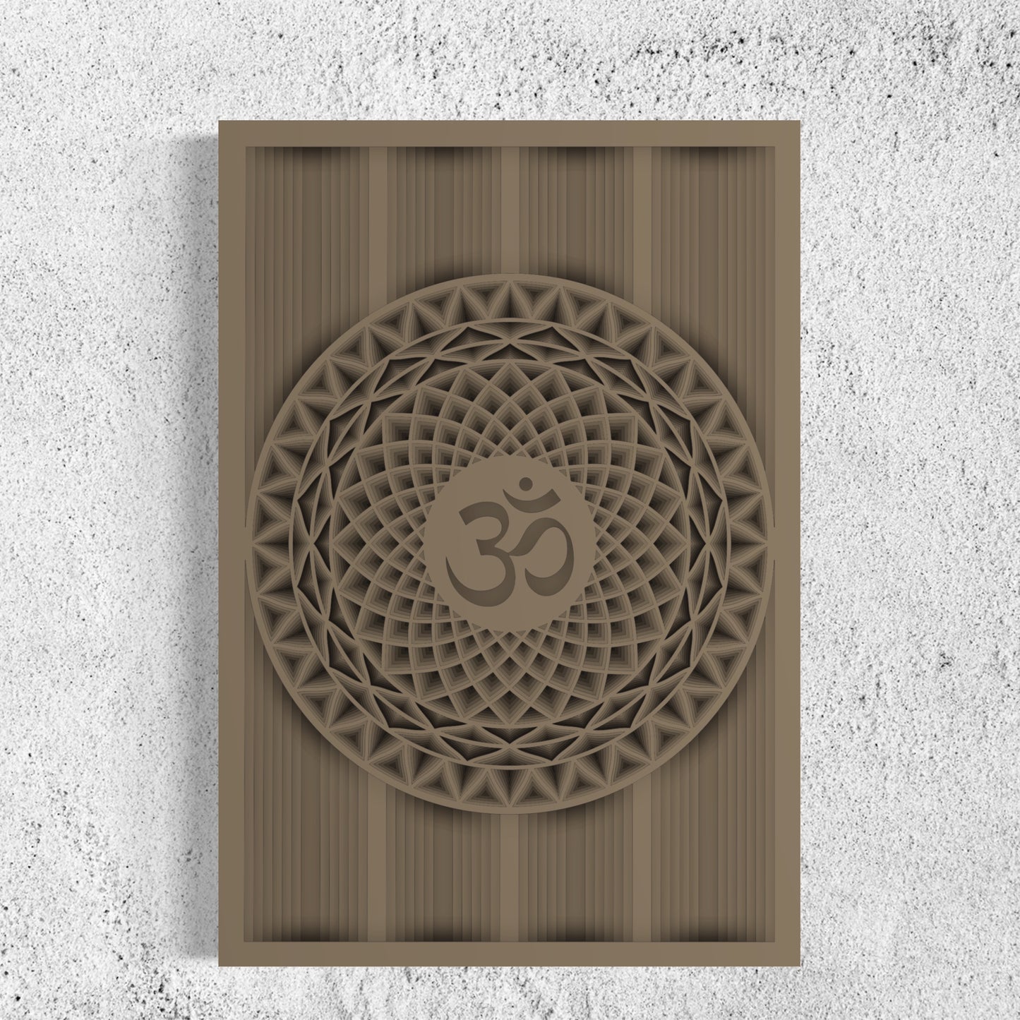 OM Wood Wall Art | Color Brownish Grey