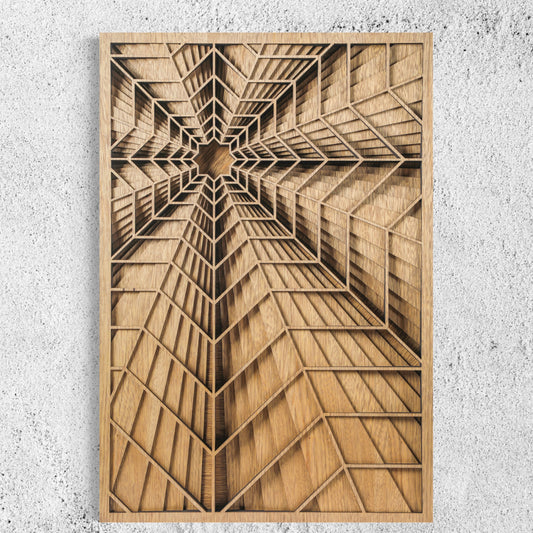 Perception Multi- Layer Wooden Wall Art | White Oak