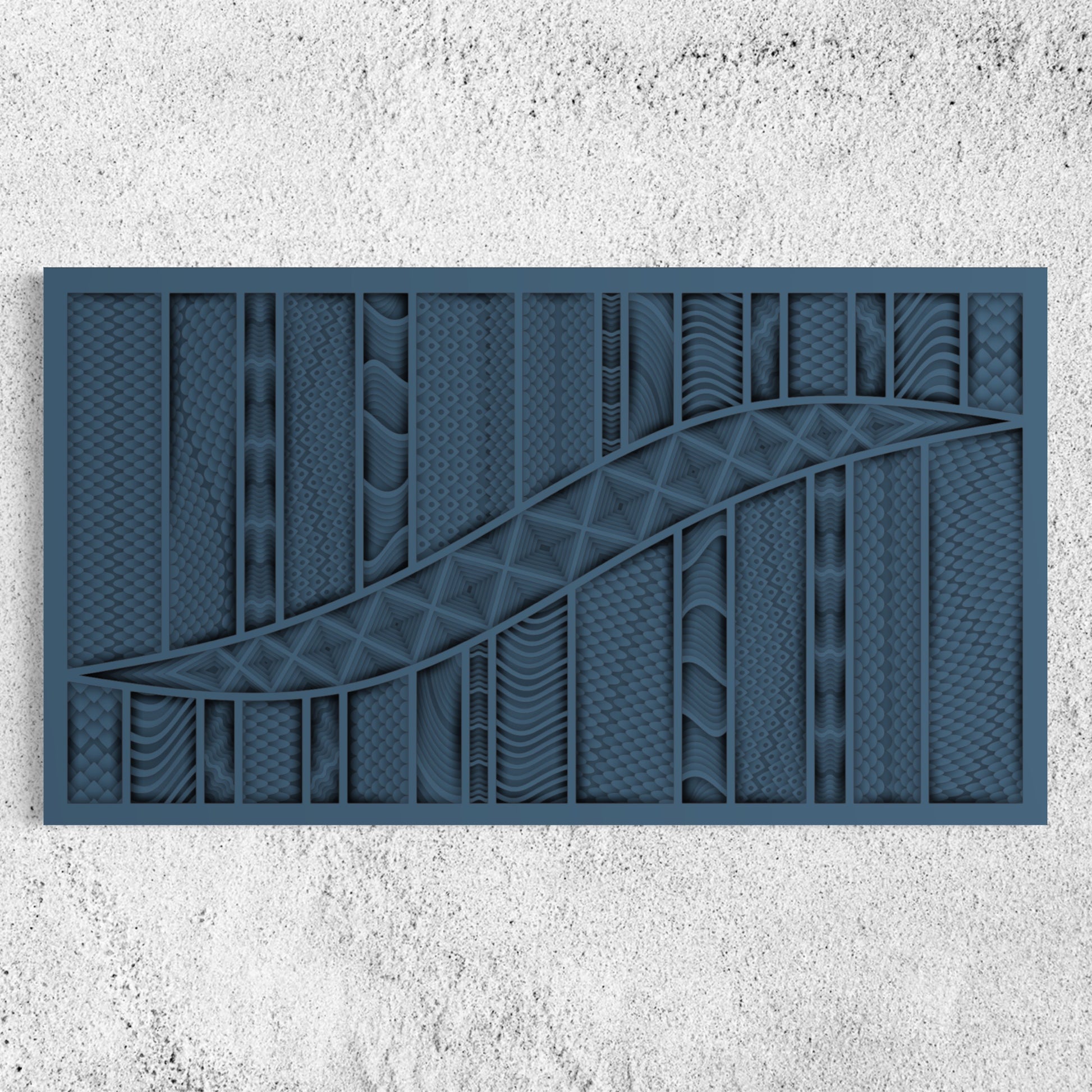 Serpent Wooden Wall Art | 22 x 38 Inch | Color Denim