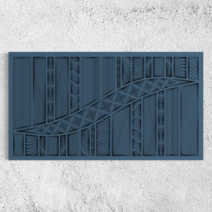 Serpent Wooden Wall Art | 22 x 38 Inch | Color Denim