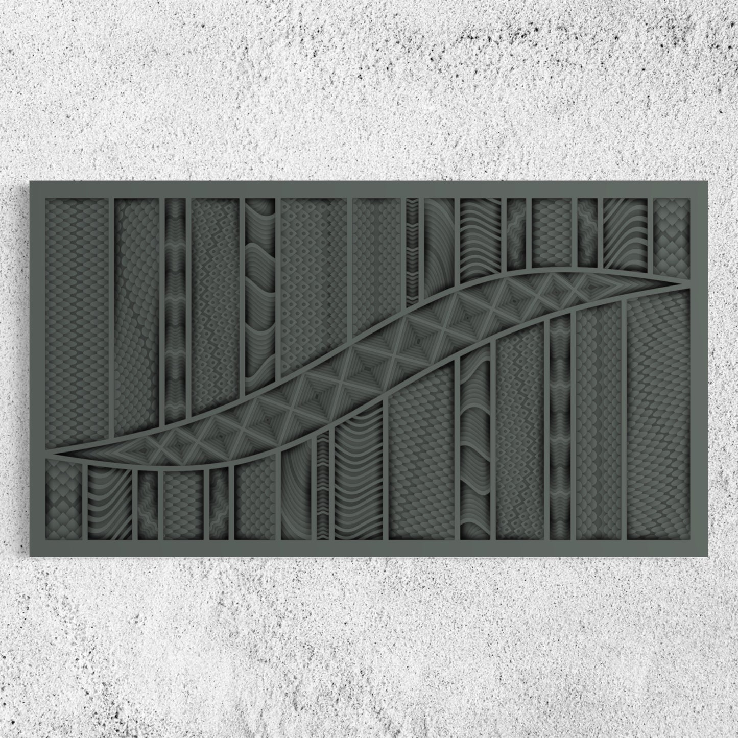 Serpent Wooden Wall Art | 22 x 38 Inch | Color Mid Grey