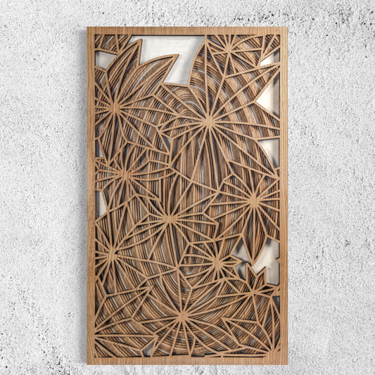 Stellar Wooden Wall Art | 22 x 38 Inch | White Oak And Walnut