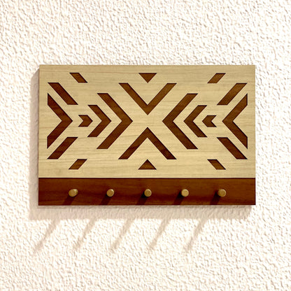 Geometric 'X' Design Key Holder | Key Hanger | Entryway Organizer - 10 x 6.5 Inches.