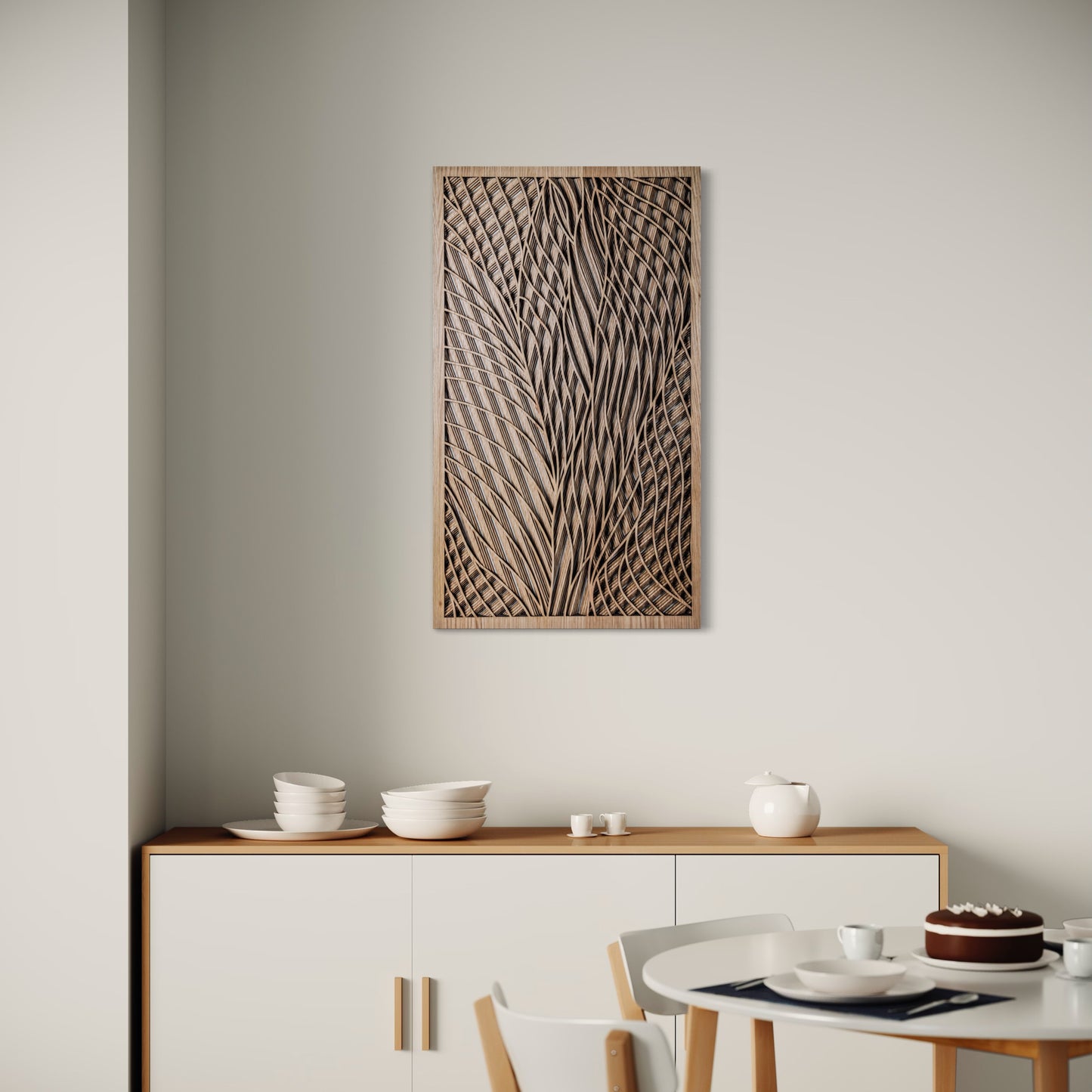 Intersection Multi-Layer Wooden Wall Art | Walnut