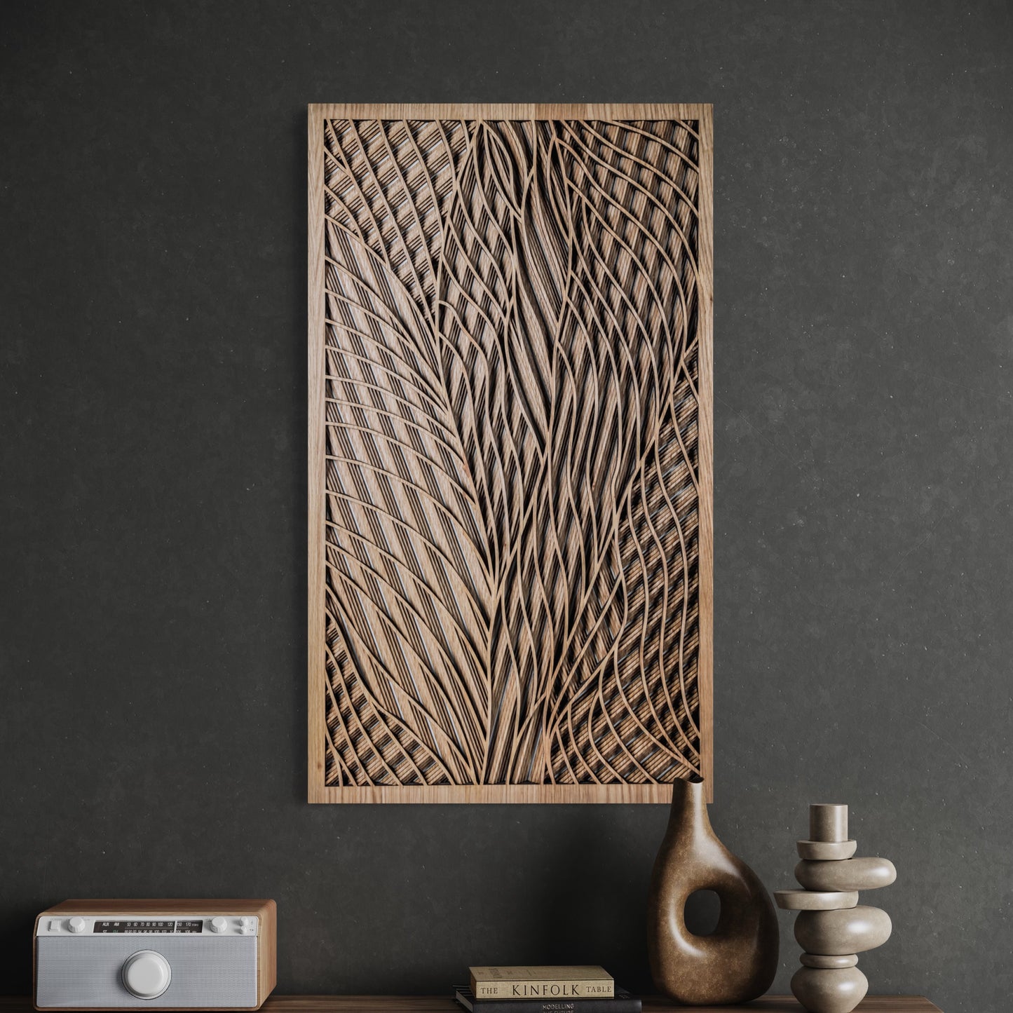 Intersection Multi-Layer Wooden Wall Art | Walnut