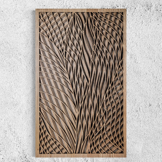 Intersection Multi-Layer Wooden Wall Art | White Oak And Walnut