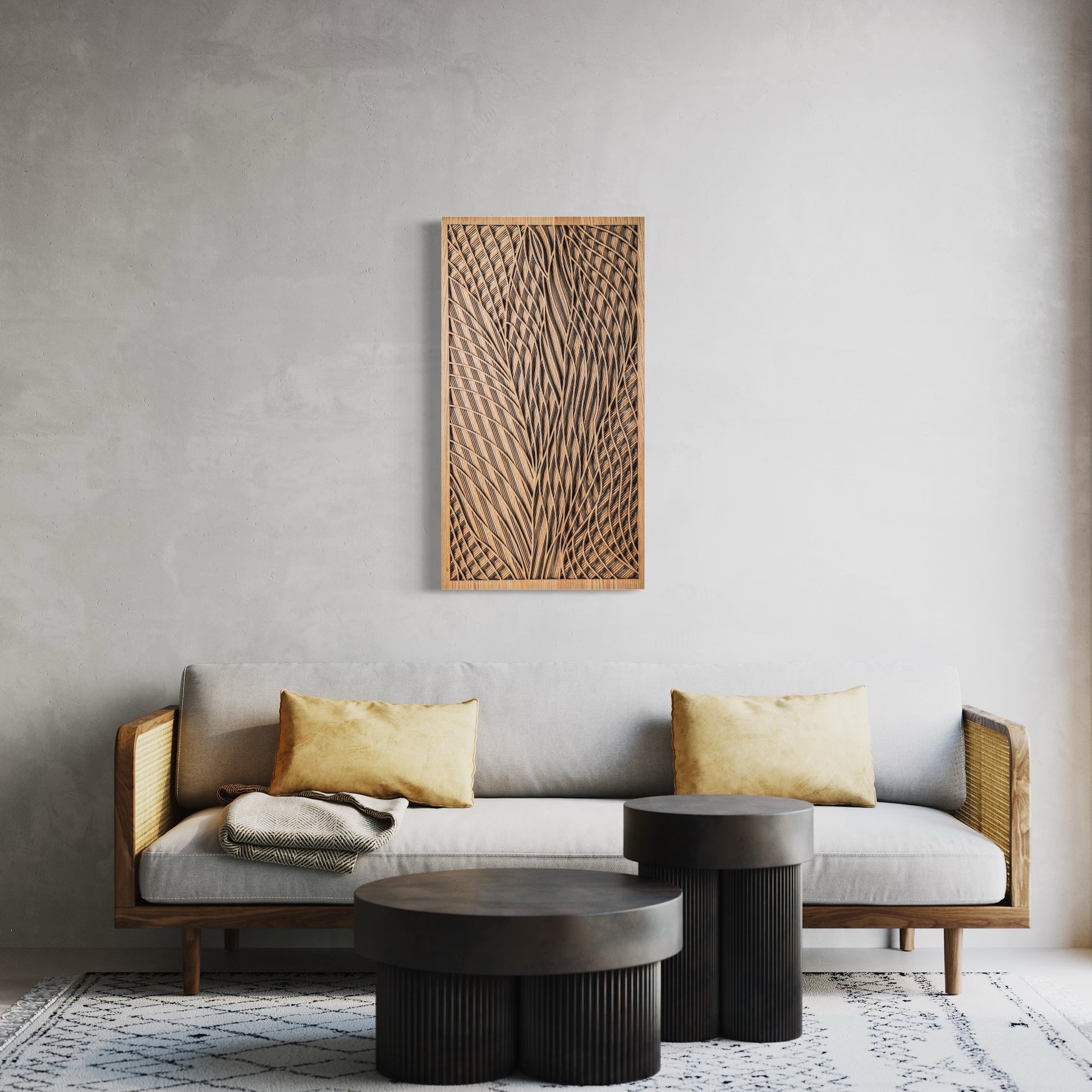 Intersection Multi-Layer Wooden Wall Art | Mahogany